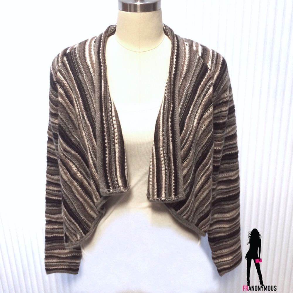 100% Cashmere Wavestitch Crop Cardigan